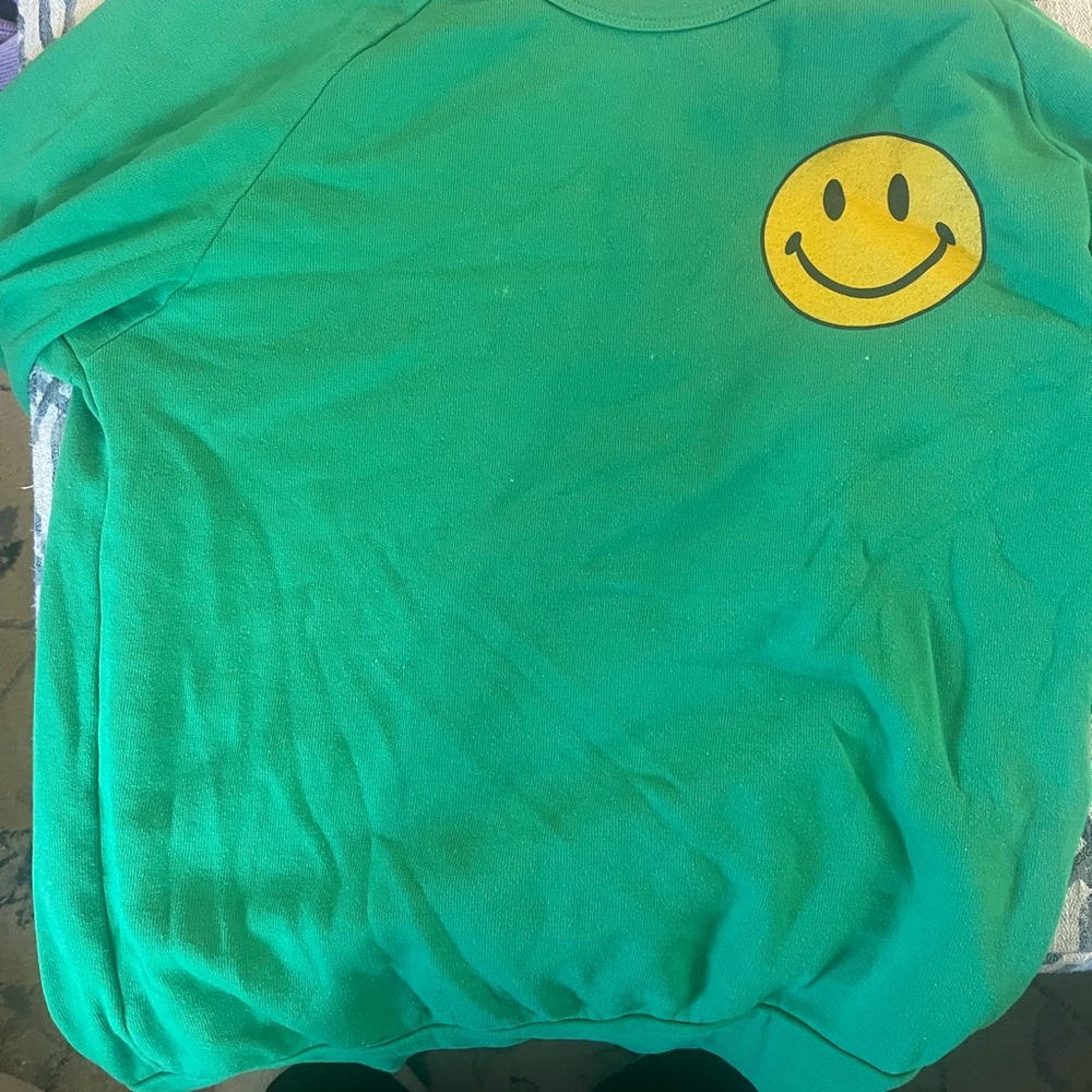 Aviator Nation Emerald Sweatshirt with Happy Emblem